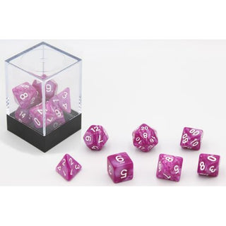 Dobbelstenen Roze Parelmoer 7 set Brick - De Dondersteen