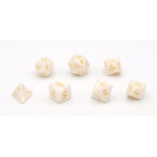 Dobbelstenen Wit Parelmoer 7 set Brick - De Dondersteen