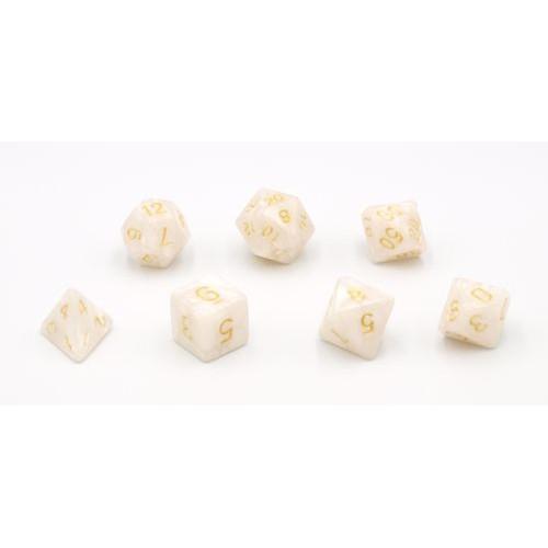 Dobbelstenen Wit Parelmoer 7 set Brick