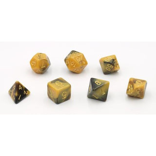 Dobbelstenen Zwart/Geel 7 set Brick - De Dondersteen