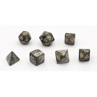 Dobbelstenen Zwart Parelmoer 7 set Brick - De Dondersteen