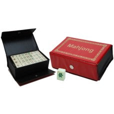 Mah-Jong Reis Etui Rood Vinyl 15x9x5 cm - De Dondersteen