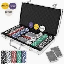 Pokerkoffer, 300 Pokerchips in Aluminiumkoffer