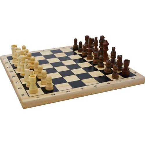 Schaak-Set hout bedrukt 29x29 cm - De Dondersteen