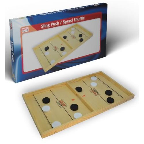 Slingshot puck spel groot 54 x 27 cm - De Dondersteen