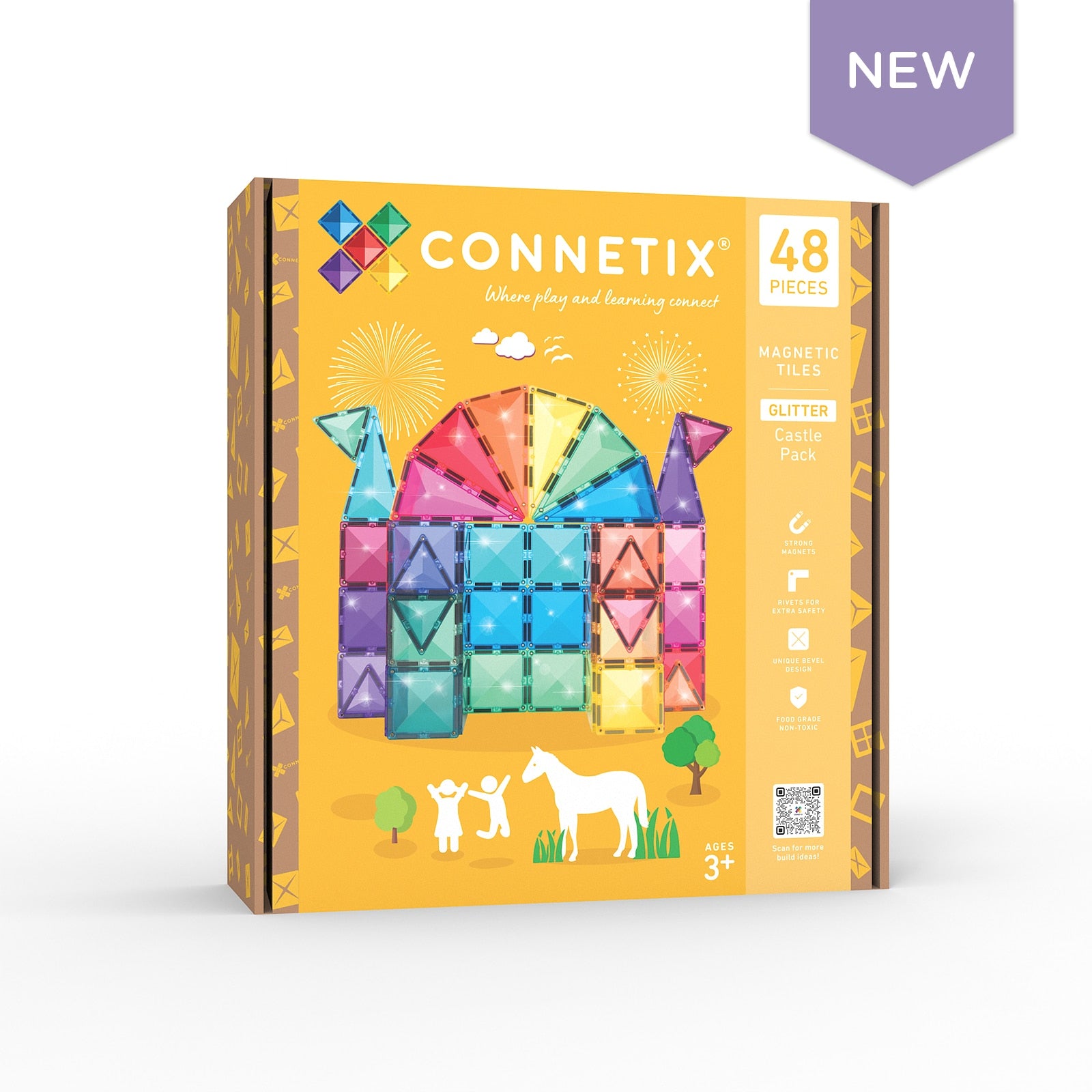 Connetix 48-delige Glitter Castle Pack