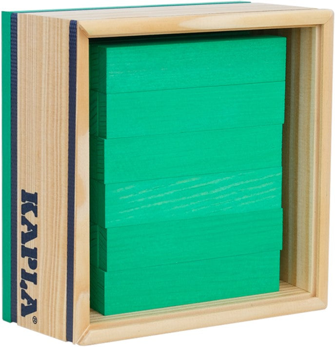 Kapla - 40 SQUARES - Colored planks light green - De Dondersteen