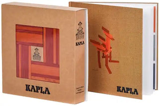 Kapla - set no.22: art book + 20 red planks & 20 orange planks - De Dondersteen