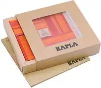 Kapla - set no.22: art book + 20 red planks & 20 orange planks - De Dondersteen