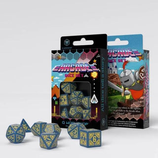 Arcade Blue & Yellow Dice Set (7) - De Dondersteen