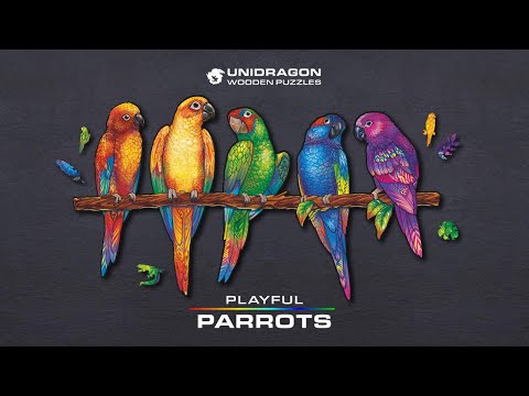 Unidragon Wooden Puzzle Playful Parrots M