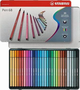 Stabilo Pen 68 Metalen Etui 30 Kleuren - De Dondersteen