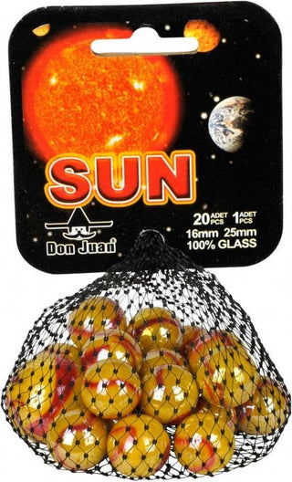 Knikker -  Sun (20x16mm + 1x25mm) - De Dondersteen