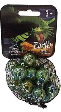 Knikkers - Earth (20x16mm + 1x25mm) - De Dondersteen