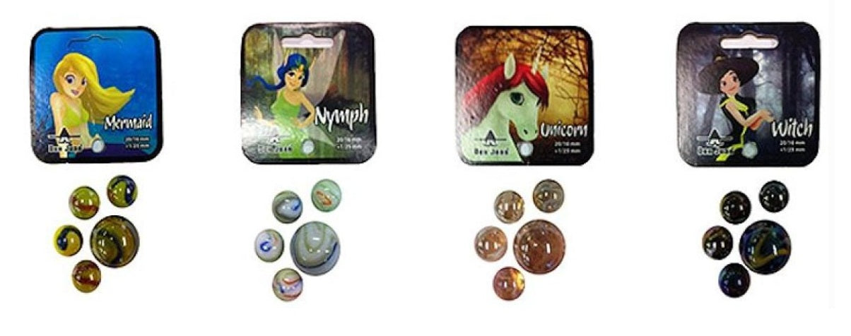 Knikkers - Unicorn (20x16mm + 1x25mm) - De Dondersteen