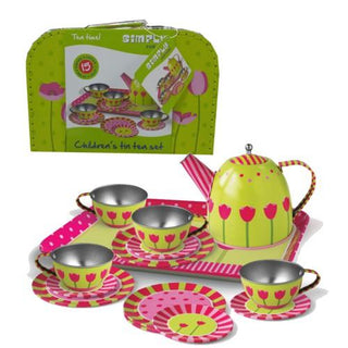 Tinnen Theeset Tulp in Koffer - De Dondersteen