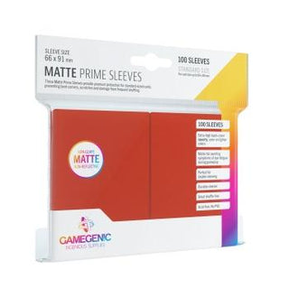 Gamegenic - Matte Prime Sleeves Red (100 Sleeves) - De Dondersteen