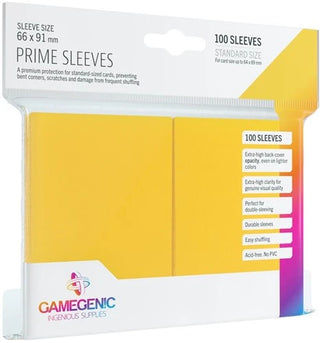 Prime Sleeves 66x91mm Geel (100 stuks) - De Dondersteen