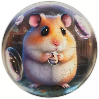 Unidragon Wooden Puzzle Bubblezz Hamster - De Dondersteen