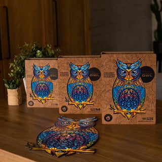 Unidragon Wooden Puzzle Charming Owl Royal Size - De Dondersteen
