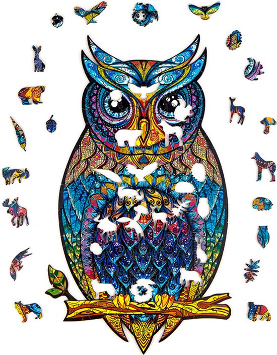 Unidragon Wooden Puzzle Charming Owl Royal Size - De Dondersteen