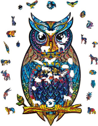 Unidragon Wooden Puzzle Charming Owl Royal Size - De Dondersteen