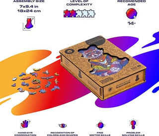 Unidragon Wooden Puzzle Emanating Racoon S - De Dondersteen