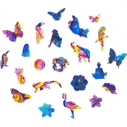 Unidragon Wooden Puzzle Intergalaxy Butterfly S - De Dondersteen