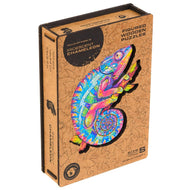 Unidragon Wooden Puzzle Iridescent Chameleo Royal Size