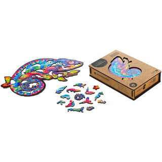 Unidragon Wooden Puzzle Iridescent Chameleo Royal Size - De Dondersteen