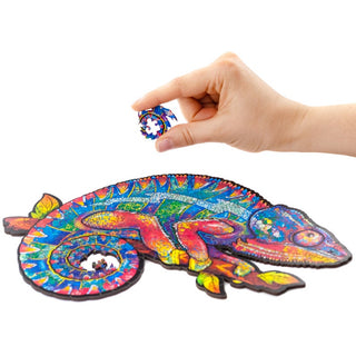 Unidragon Wooden Puzzle Iridescent Chameleo Royal Size - De Dondersteen