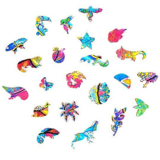 Unidragon Wooden Puzzle Iridescent Chameleon S - De Dondersteen
