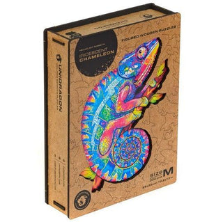 Unidragon Wooden Puzzle Iridescent Chameleon S - De Dondersteen