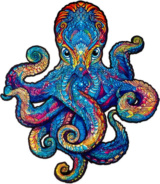 Unidragon Wooden Puzzle Magnetic Octopus M - De Dondersteen