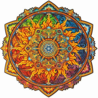 Unidragon Wooden Puzzle Mandala Nascent Sun King Size - De Dondersteen