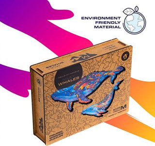 Unidragon Wooden Puzzle Milky Whales M - De Dondersteen