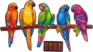 Unidragon Wooden Puzzle Playful Parrots King Size - De Dondersteen