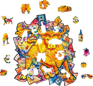 Unidragon Wooden Puzzle Prosperous Bull King Size - De Dondersteen