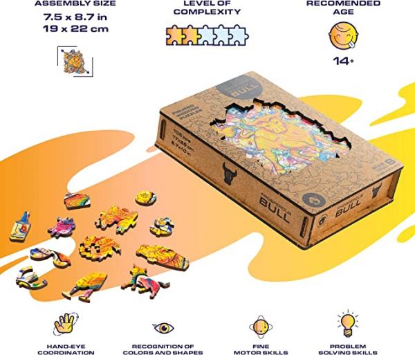 Unidragon Wooden Puzzle Prosperous Bull S - De Dondersteen