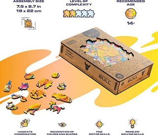 Unidragon Wooden Puzzle Prosperous Bull S - De Dondersteen